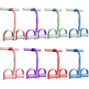 TPE Chest Expander with Foot Pedals for Fitness and Stretching, 4/6/8 Tube Options