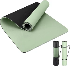 TPE Eco Friendly Non Slip Yoga Mat with Carrying Strap for Home Pilates