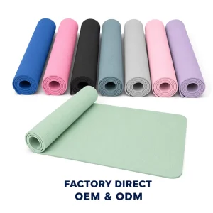 TPE Fitness Mat 183x61cm 6mm Rectangular Stain-Resistant Grip Training Mat for Yoga Studio Supplier
