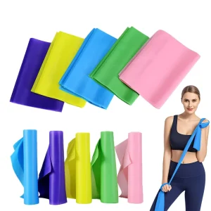 TPE Flat Resistance Bands, Long Elastic Stretch Bands for Yoga, Pilates, Rehab, and Home Workouts