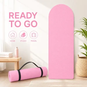 TPE Half-Round Yoga Mat 6mm Non-Slip Exercise Mat for Balance Training, Stretching, and Core Workouts