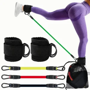 TPE Hip and Ankle Trainer with Aluminum Alloy Elastic Band, 10-30 lbs Resistance