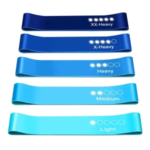 TPE Latex-Free Resistance Loop Bands, Blue, 5-Piece Set