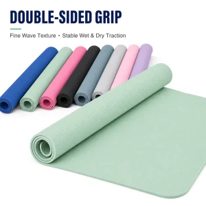 TPE Pilates Mat 183x61cm 6mm Rectangular Reversible Heat-Resistant Easy-to-Clean Gym Mat Supplier