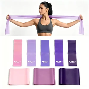 TPE Portable Thick Resistance Loop Yoga Band Roll with Portable Bags