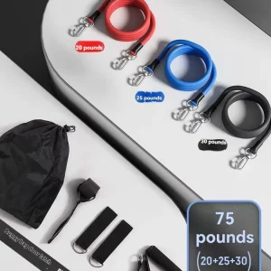 TPE Pull Resistance Bands Kit for Portable Home Gym and Torso Shaping