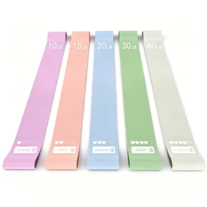 TPE Resistance Band Pilates Exercise Bands Set 5 Resistance Levels 10-40 lb Gym Accessories
