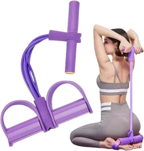 TPE Resistance Band with Foot Pedals for Sit-Up and Yoga Exercise