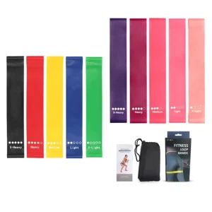 TPE Resistance Loop Bands, 5-Piece Set for Yoga and Fitness