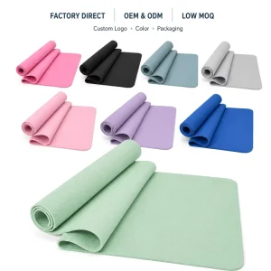 TPE Sports Mat 183x61cm 6mm Rectangular Odorless Dual-Texture Meditation Mat for Mind-Body Fitness