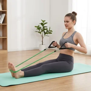 TPE Straight Resistance Band and Pull Rope Set for Arm, Shoulder, Leg, and Core Training