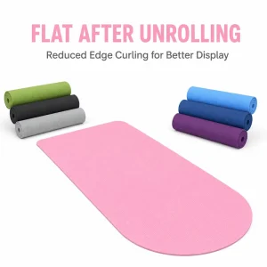 TPE Training Yoga Mat 183x61cm 6mm Half Round End Waterproof Easy Clean for Home Fitness