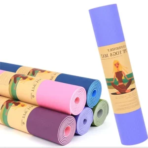TPE Two-Color Yoga Mat 183x61cm 6mm Thick with Paper Sleeve and Custom Processing