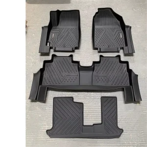 TPE Waterproof Anti Slip Car Floor Mats & Trunk Mats 5mm Thick 5 Piece Full Set Striped Pattern for Jetour X70 Plus