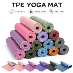 TPE Yoga Mat Manufacturer Dual-Color Non-Slip 6mm Exercise Mat 183 x 61cm