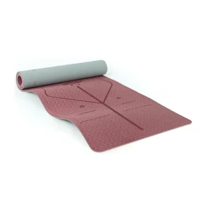 TPE Yoga Mat with Printed Alignment Lines, Double-Sided Non-Slip and Cushioned for Home Pilates