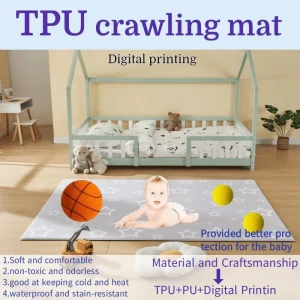 TPU Personalised Baby Double-Sided Non-Slip Crawling Play Foam Floor Mat Cartoon Pattern Medium Thickness