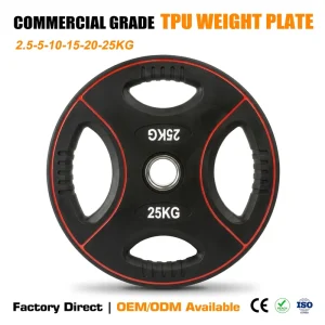 TPU Weight Plate with Four Grip Holes for Strength Training