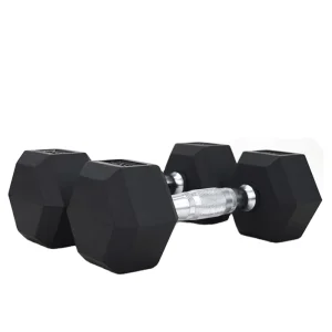 TZ 3001 Commercial Gym Equipment Black Rubber Hex Dumbbell Free Weight 80lb 90lb Steel for Home Fitness