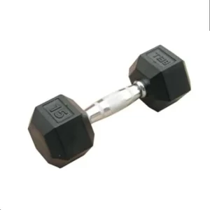 TZ-3002 Gym Use Fixed Black Rubber Hex Dumbbell