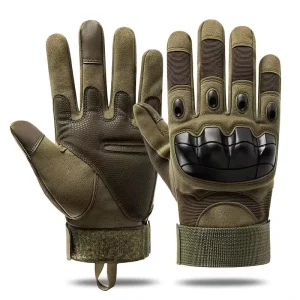 Tactical Full-Finger Gloves, Waterproof Microfiber, Hard Knuckle, Outdoor Sports