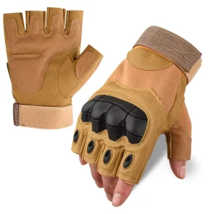 Tactical Half-Finger Gloves with Non-Slip Wear-Resistant Material and Knuckle Protection for Outdoor Sports