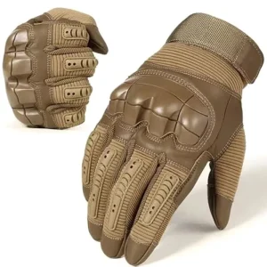 Tactical Leather Gloves Full Finger Adjustable Wrist Strap Touch Screen Function for Outdoor Hunting Shooting Motorcycles