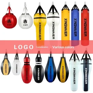 Taekwondo and Kickboxing Pear-Shaped Conical Hanging Punching Bag, Empty DIY Fill