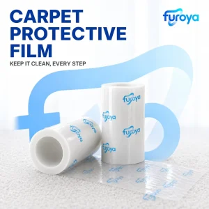 Temporary HDPE Floor Cover Film Soft and Plain High Gloss Surface 60cm Width for Carpet Protection in Building Projects