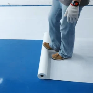 Temporary PE Tarpaulin Roll Floor Protection Anti-Slip Waterproof Self-Adhesive Floor Covering for Hardwood and Tile