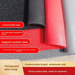 Thick Dense Red PVC Loop Pile Roll Mat Cuttable Waterproof Anti Stain for Shop Flooring Universal Car Floor Mat