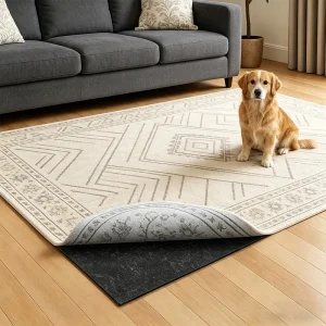 Thick Felt Rubber Rug Pad Gripper Non-Slip Mat for Living Room Tile Floors