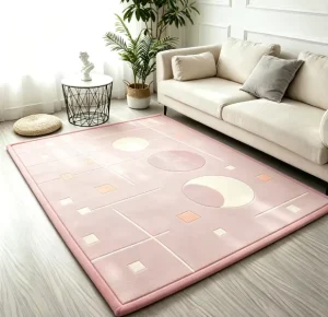 Thick Memory Foam Coral Velvet Printed Kids Play Rug Japanese Style Tatami Mat
