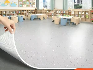 Thick PVC Vinyl Flooring Wear-Resistant Waterproof Eco-Friendly Adhesive Installation for Kindergartens