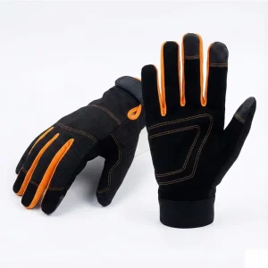 Thickened Artificial Leather Gloves with Reinforced Thumb Crotch Palm and Fingertip Touchscreen Function for Industrial Maintenance Repair Anti-Static
