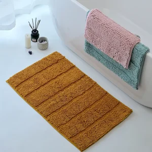 Thickened Color-Striped Chenille Bathroom Mat Non-Slip Dustproof Absorbent Floor Mat