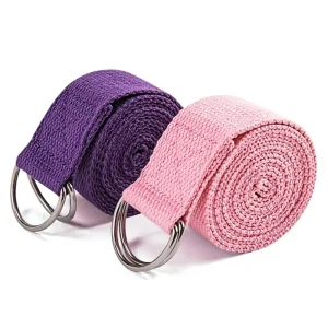 Thickened Cotton Linen Yoga Rope with Double Rings for Fitness Strength Training