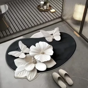 Three-Dimensional Butterfly-Designed Diatomaceous Earth Bathroom Mat