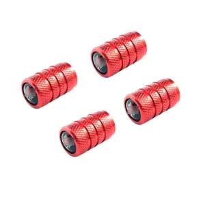 Three-Groove Knurled Aluminum Valve Caps Universal American Type with Customizable Logo Dustproof for Car Motorcycle