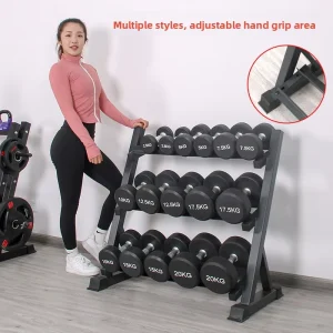 Three-Layer Dumbbell Storage Rack for Hex Dumbbells