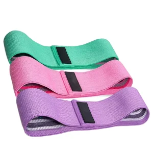 Three-Piece Color-Coded Fabric Resistance Bands Set for Hip Training and Home Gym Workout
