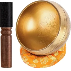 Tibetan Singing Bowls Set Hand-Hammered Metal Meditation Yoga Chakra Stress Relief Tool