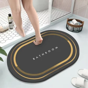 Toilet Anti-Slip Quick-Drying Diatom Mud Soft Super-Absorbent Waterproof Bath Mat