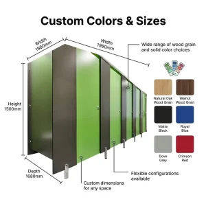 Toilet Partition HPL Honeycomb Board, Eco-Friendly, Durable, Anti-Corrosion, Waterproof, Fire-Resistant