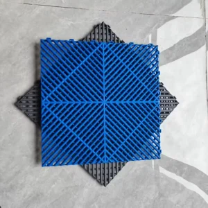 Tool-Free Install Car Wash Floor Grating 400x400x18mm Interlocking Garage Floor Tiles Rigid Plastic Drainage Mat