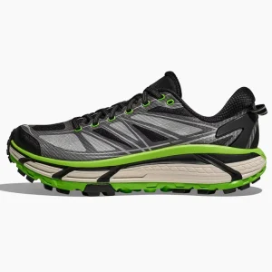 Trail Running Shoes for Men and Women, Black and Green, Hiking Grip Sole