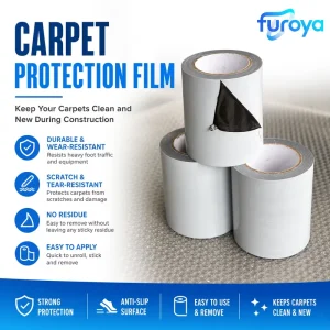 Transparent Blue PE Packaging Film Roll Protective Film for Carpet Floor Temporary Protection