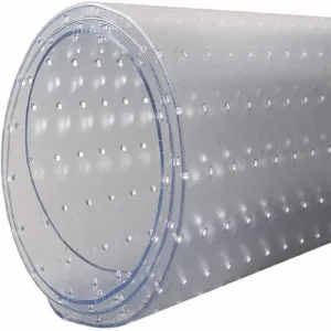 Transparent Eco-Friendly Nail PVC Rectangle Floor Mat, 0.6-1 In. Thick, for Rolling Desk Chairs, Low to Medium Pile