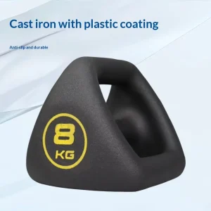 Triangular Cast-Iron Kettlebell with PVC Coating for Quiet Indoor Home Use