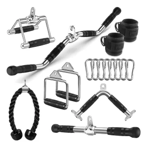 Tricep Press Down Cable Machine Attachment for Lat Pulldown and Pulley Machines